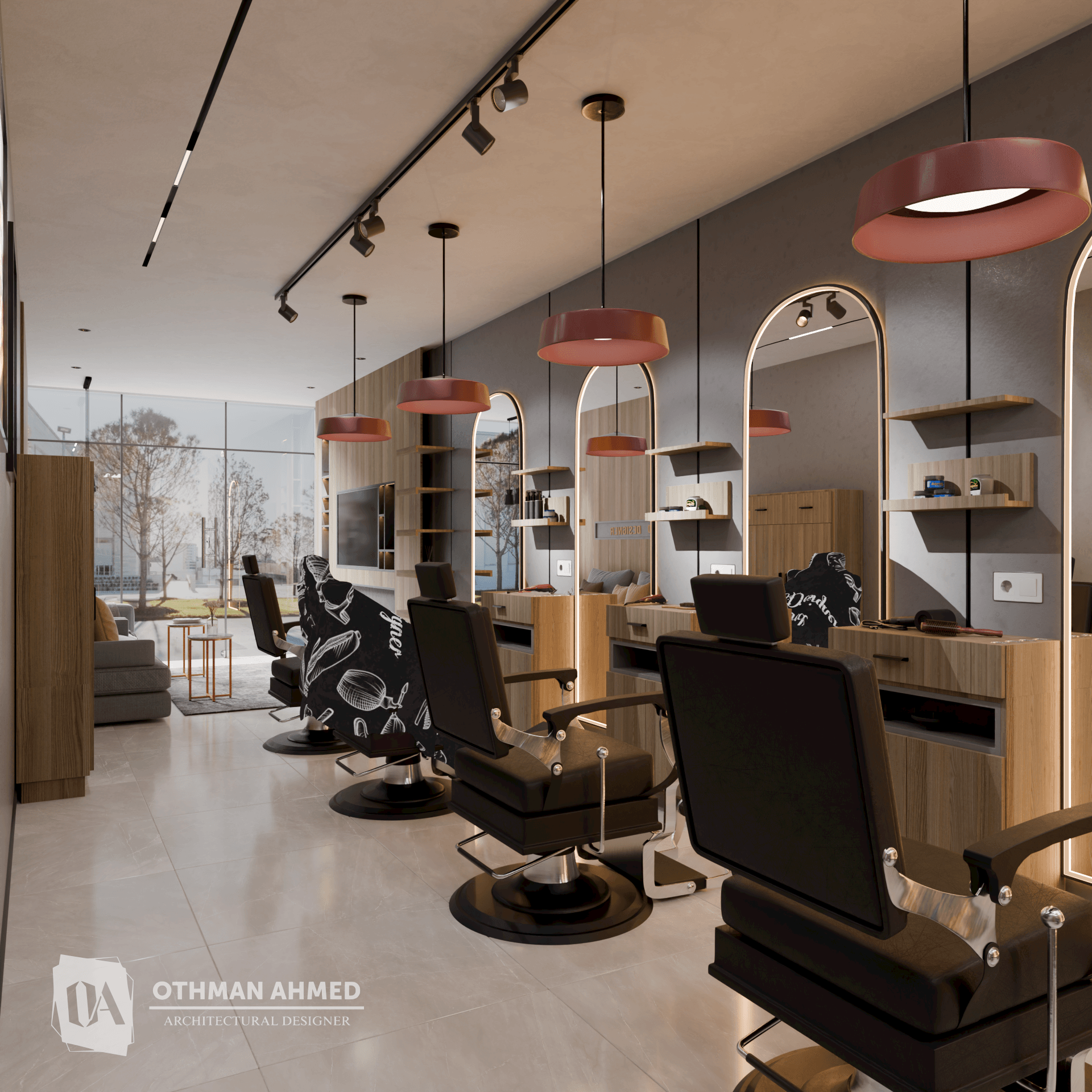 Stylish interior with clean lines and bold accents-5