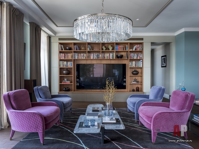 莫斯科西南角带全景窗可看莫斯科大学高楼的彩色公寓室内设计丨俄罗斯莫斯科丨Гончар Ольга,Лобынцева Софья-31