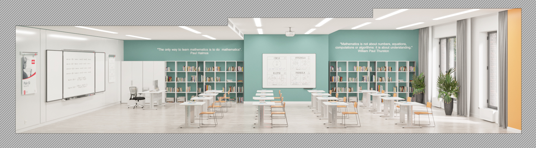 Math class interior design in a private school.-1