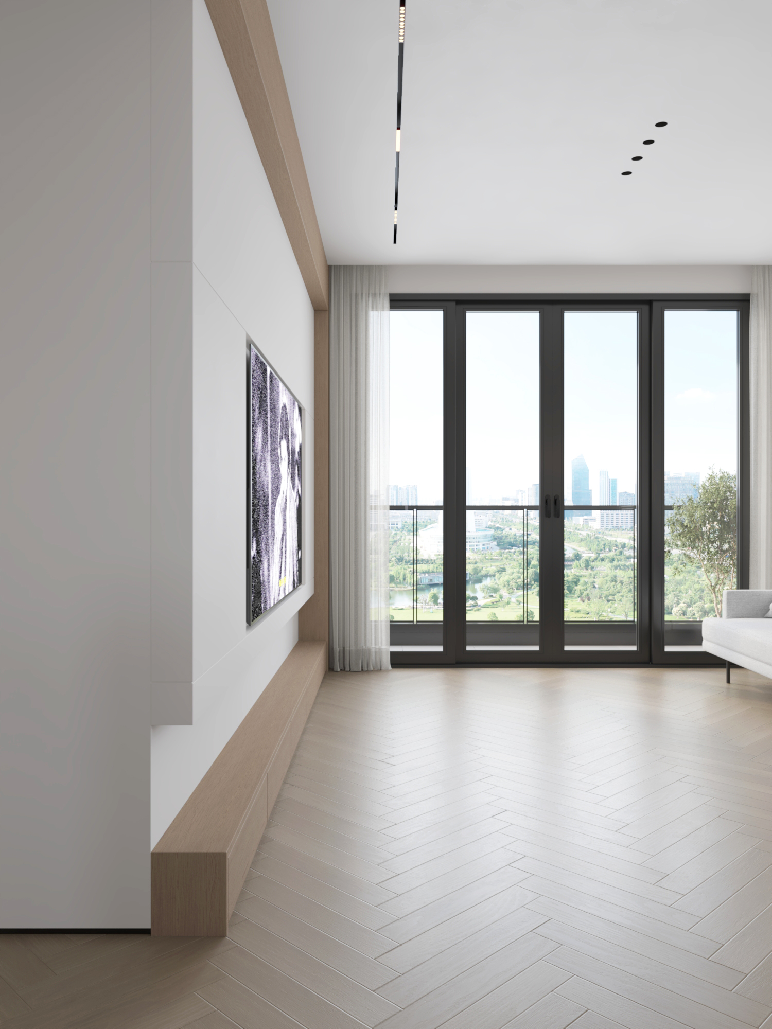 近期渲染，现代简约室内小户型住宅香港豪宅装修效果图视觉表现-7