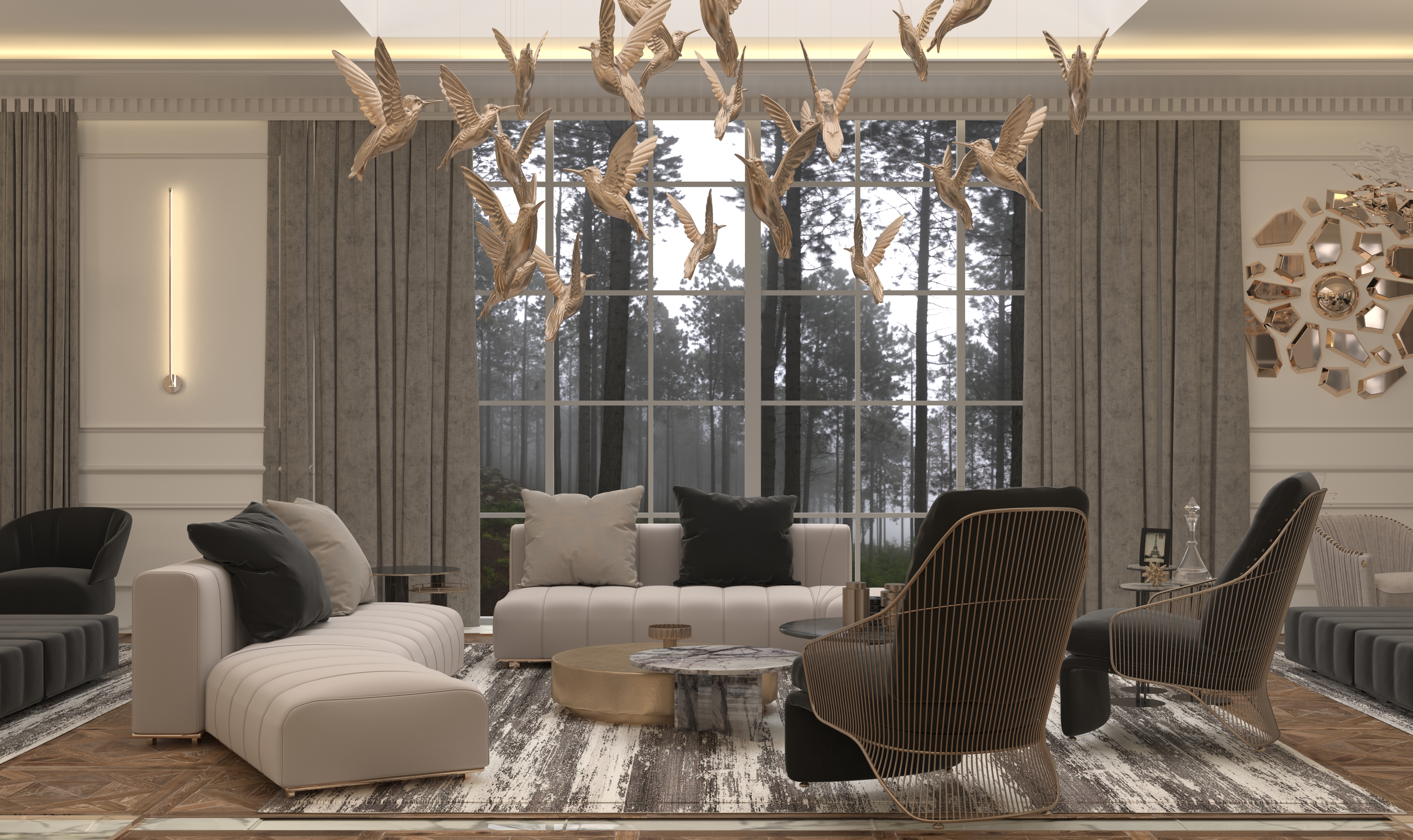 Private luxury dinning and living space design .-5