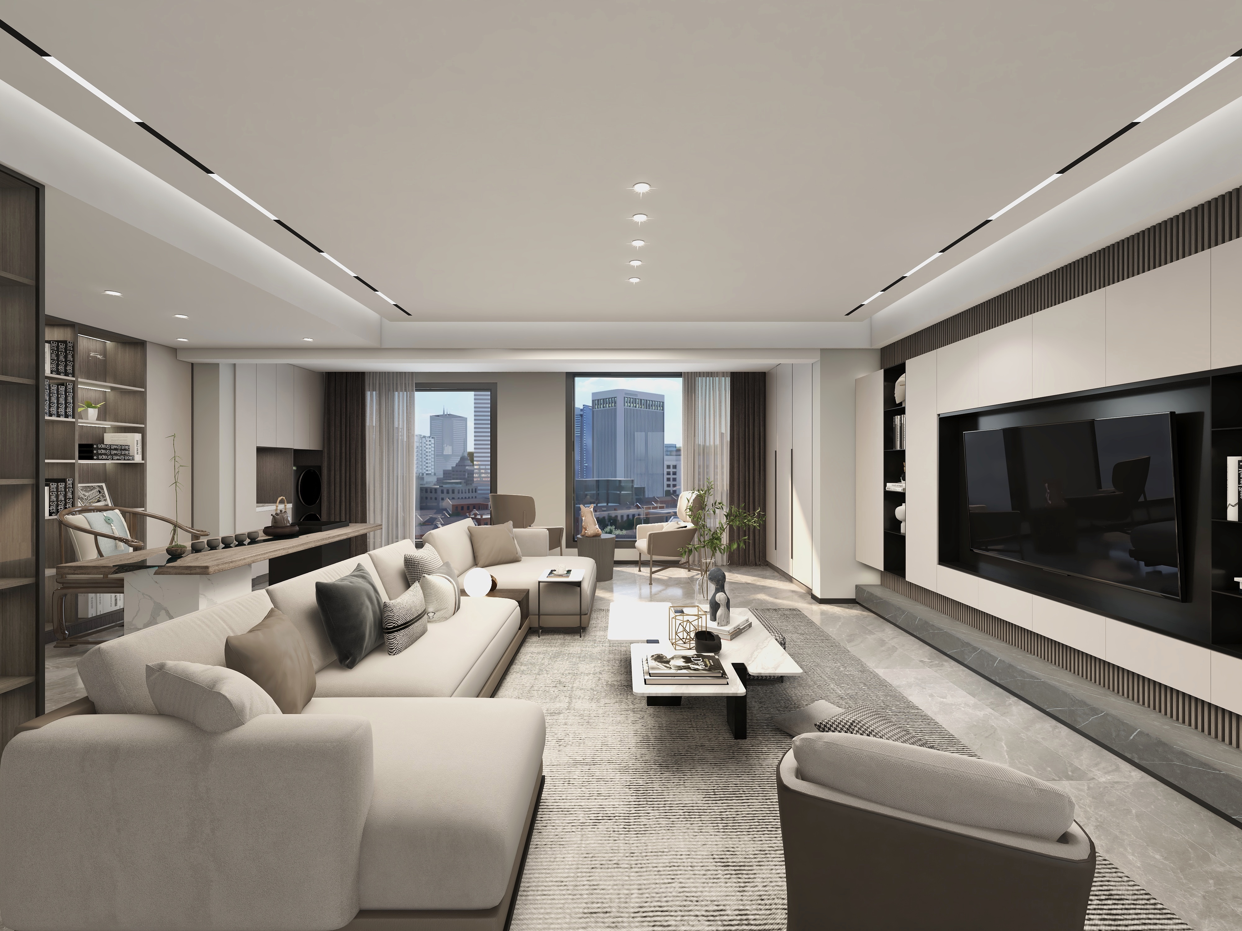 深圳如愿异地设计：合肥·国贸景城，黑白灰现代简约风-8