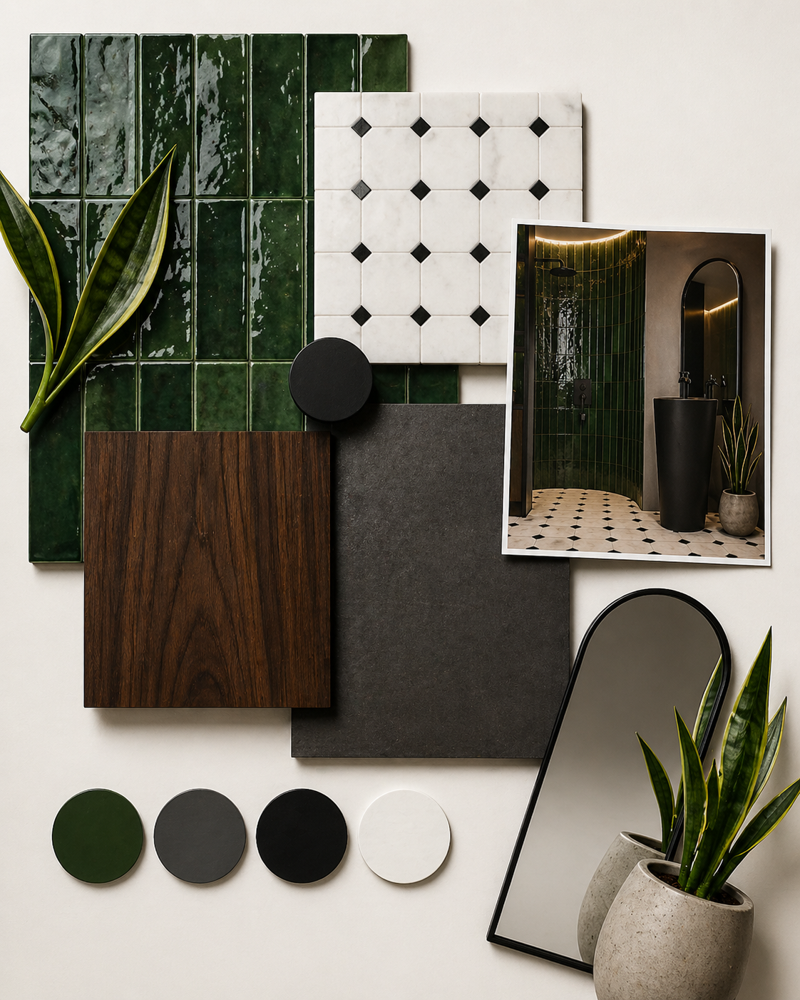 Emerald Oasis - A bold botanical bathroom design-2