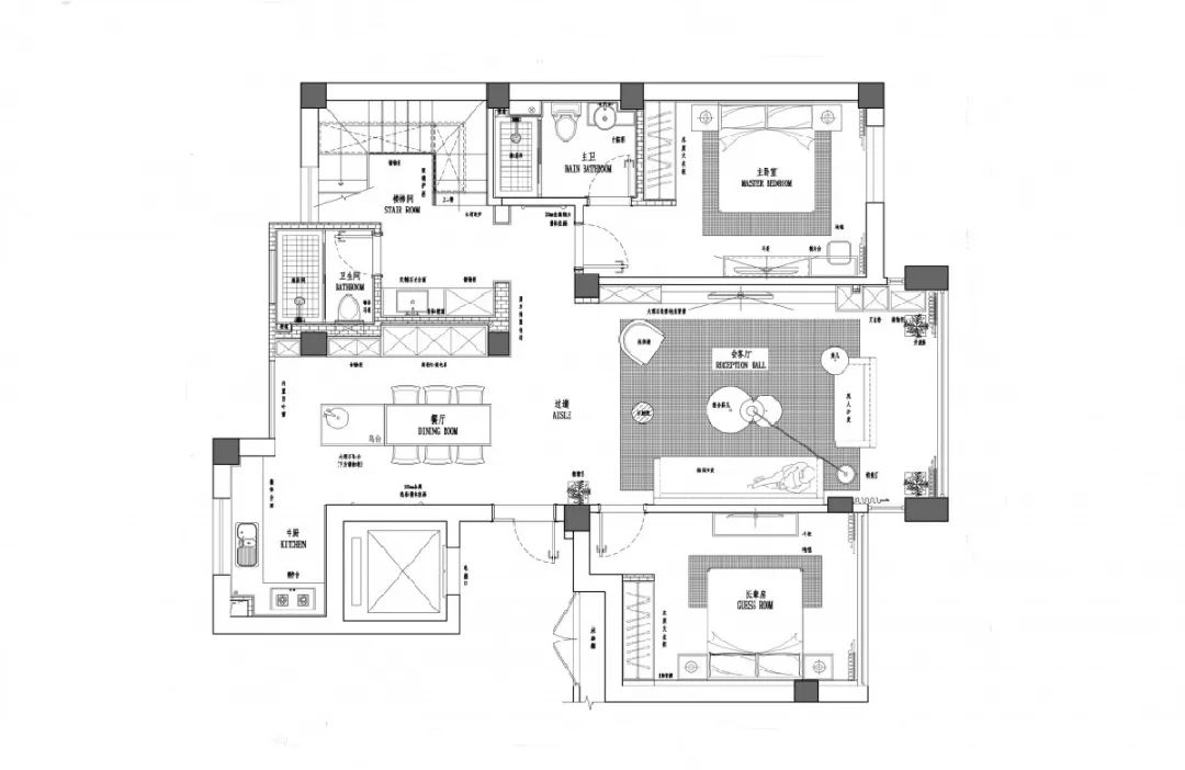 240m²现代风复式，四口之家的空间共性探索-11