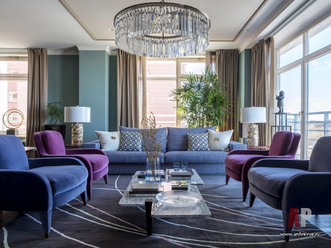 莫斯科西南角带全景窗可看莫斯科大学高楼的彩色公寓室内设计丨俄罗斯莫斯科丨Гончар Ольга,Лобынцева Софья-17