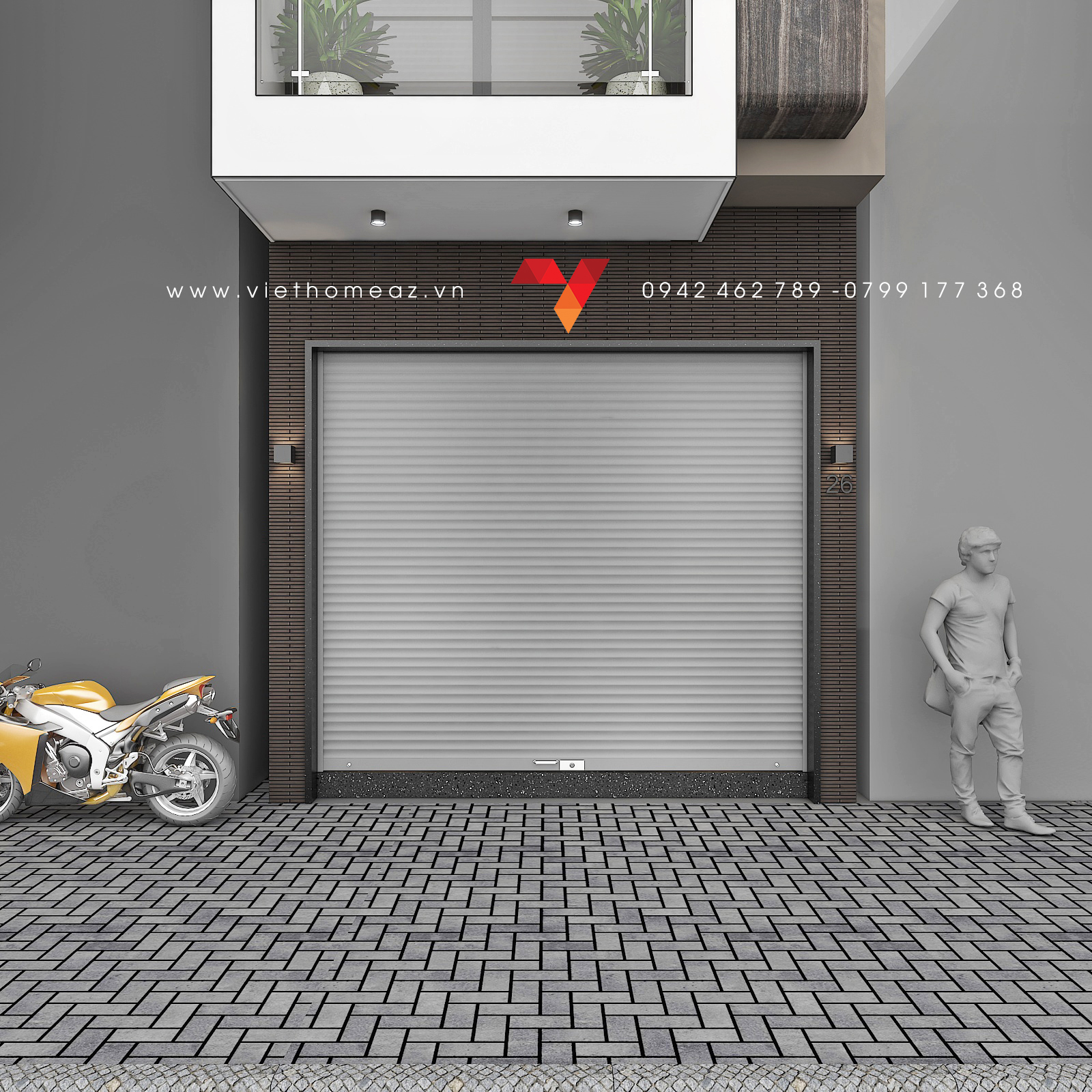 河内龙边市房屋设计丨AngolaBie丨Kiến Trúc – Nội Thất VietHome-15