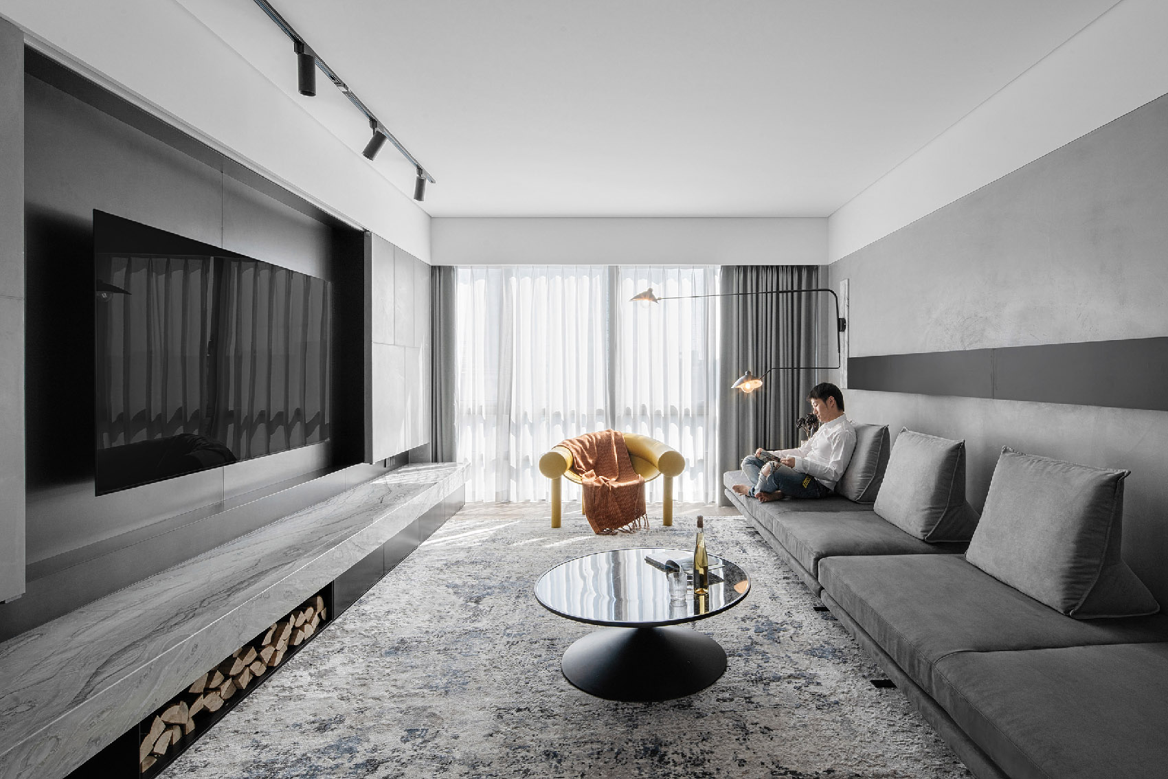 180㎡简约大平层，一个人住，也要很精致！-0