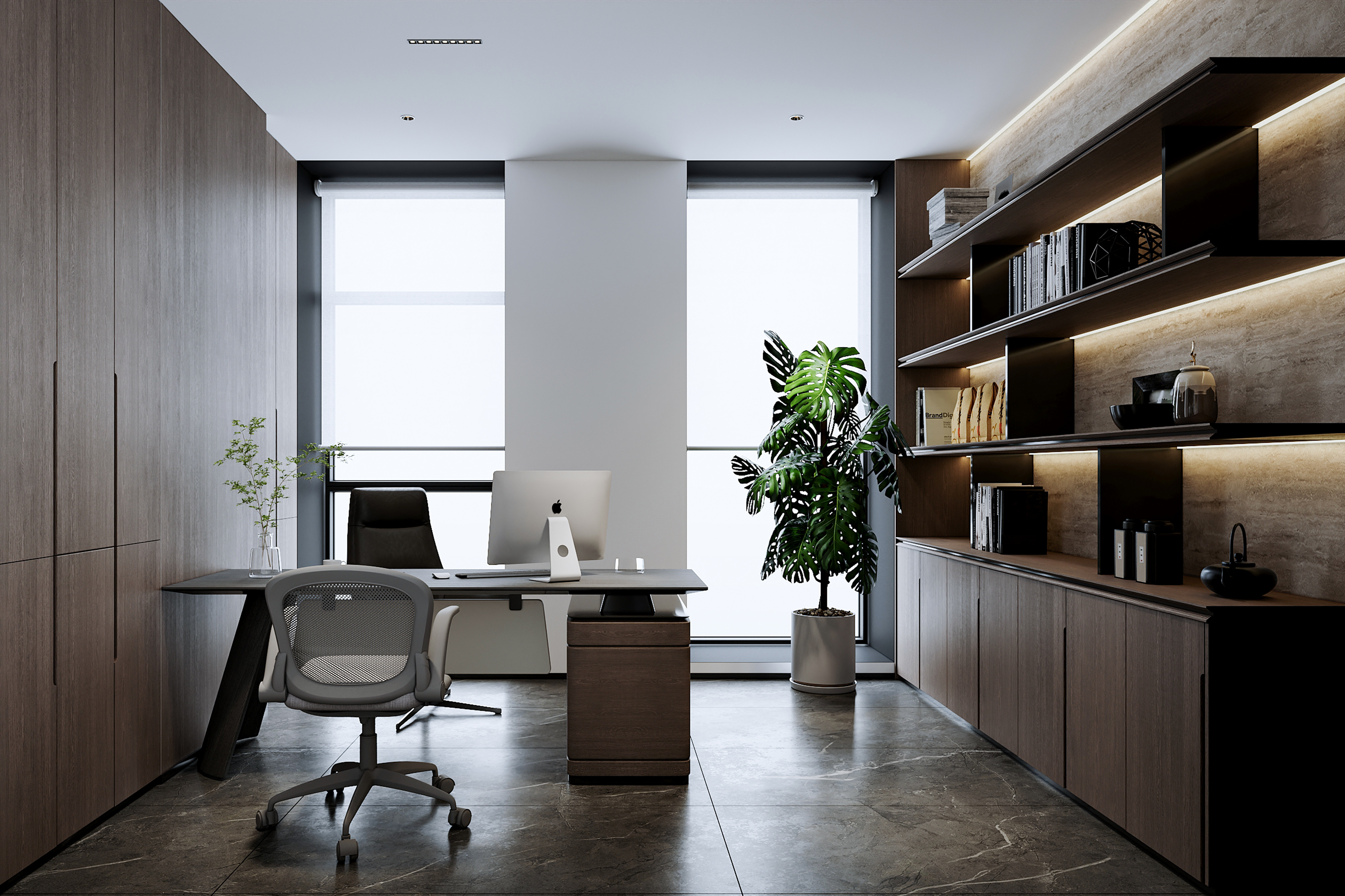 沈阳 城开中心300㎡意式风格办公室效果表现-9