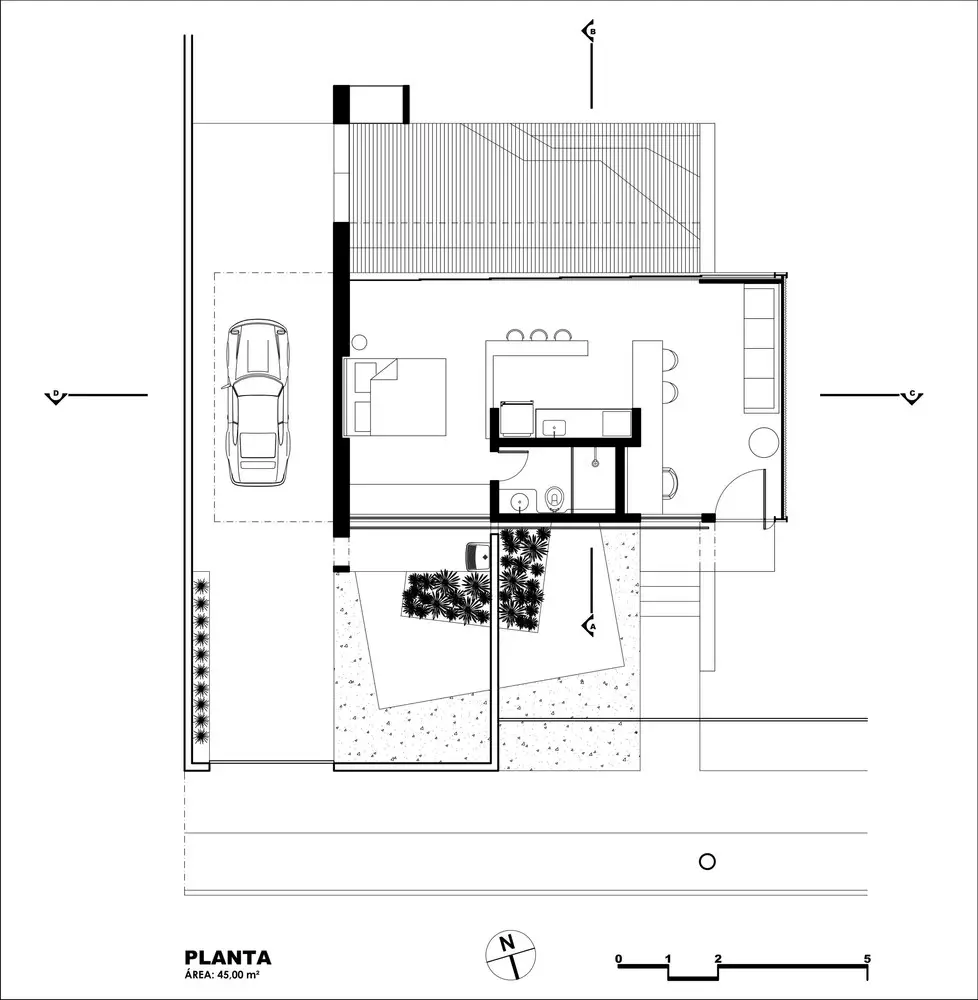 巴西 45m2 迷你之家 | 极简与自然的完美融合-1
