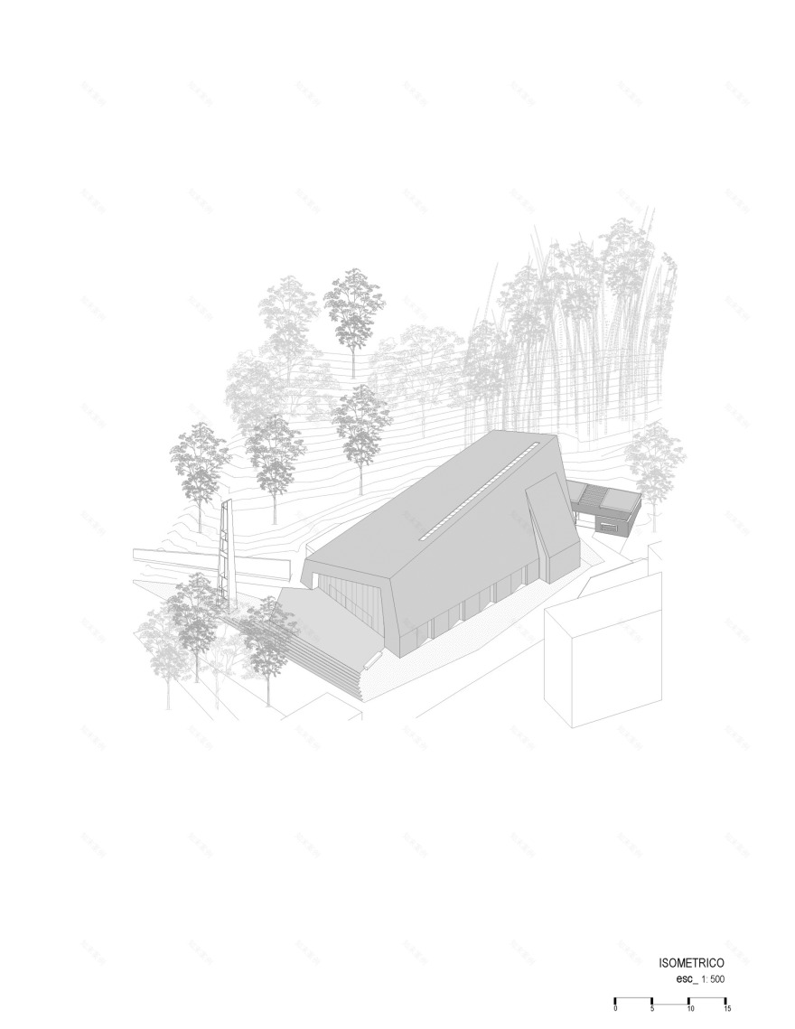 折叠屋顶下的绿意教堂-56