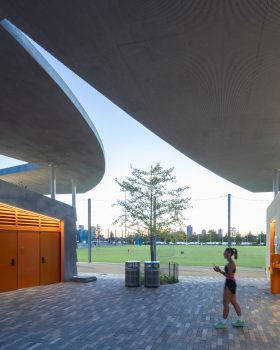 nArchitects designs twin park pavilions on either side of the Hudson River