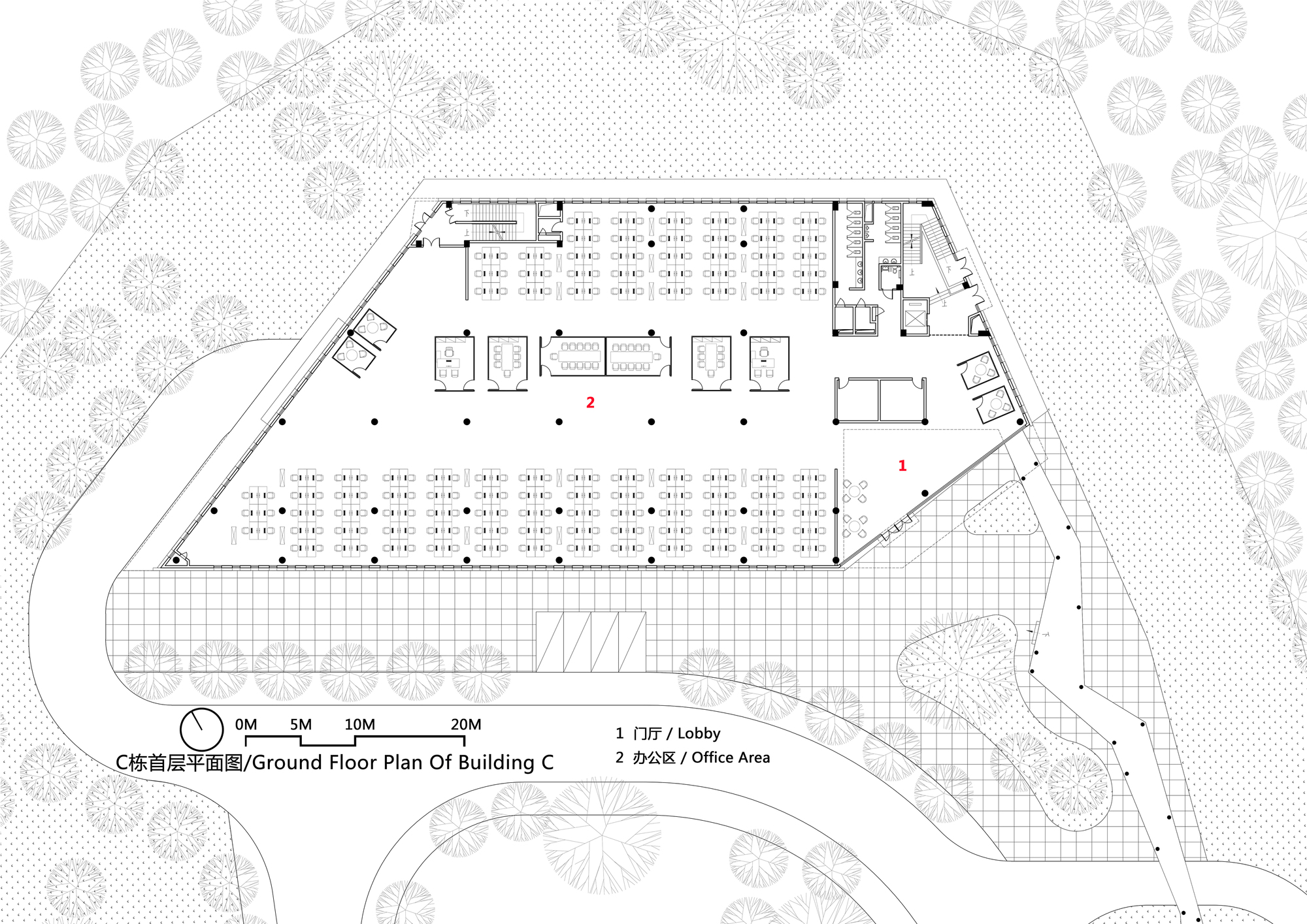 广州网易总部办公楼 建筑设计丨中国广州丨东意建筑-48