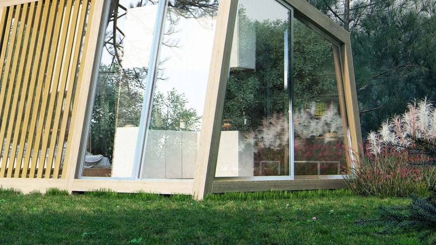 自然共生的迷你木制避暑别墅-7