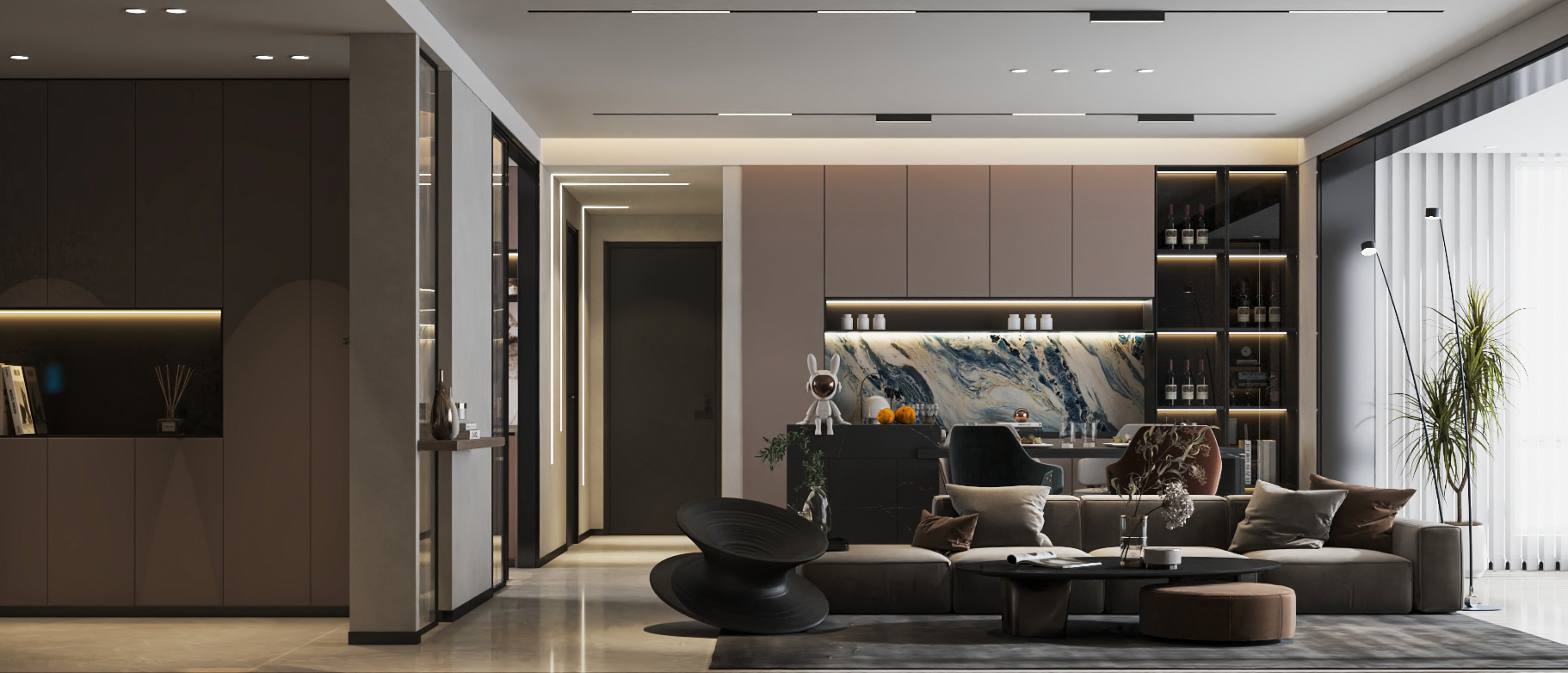 沈阳华发中东首府127㎡样板间现代轻奢设计-1