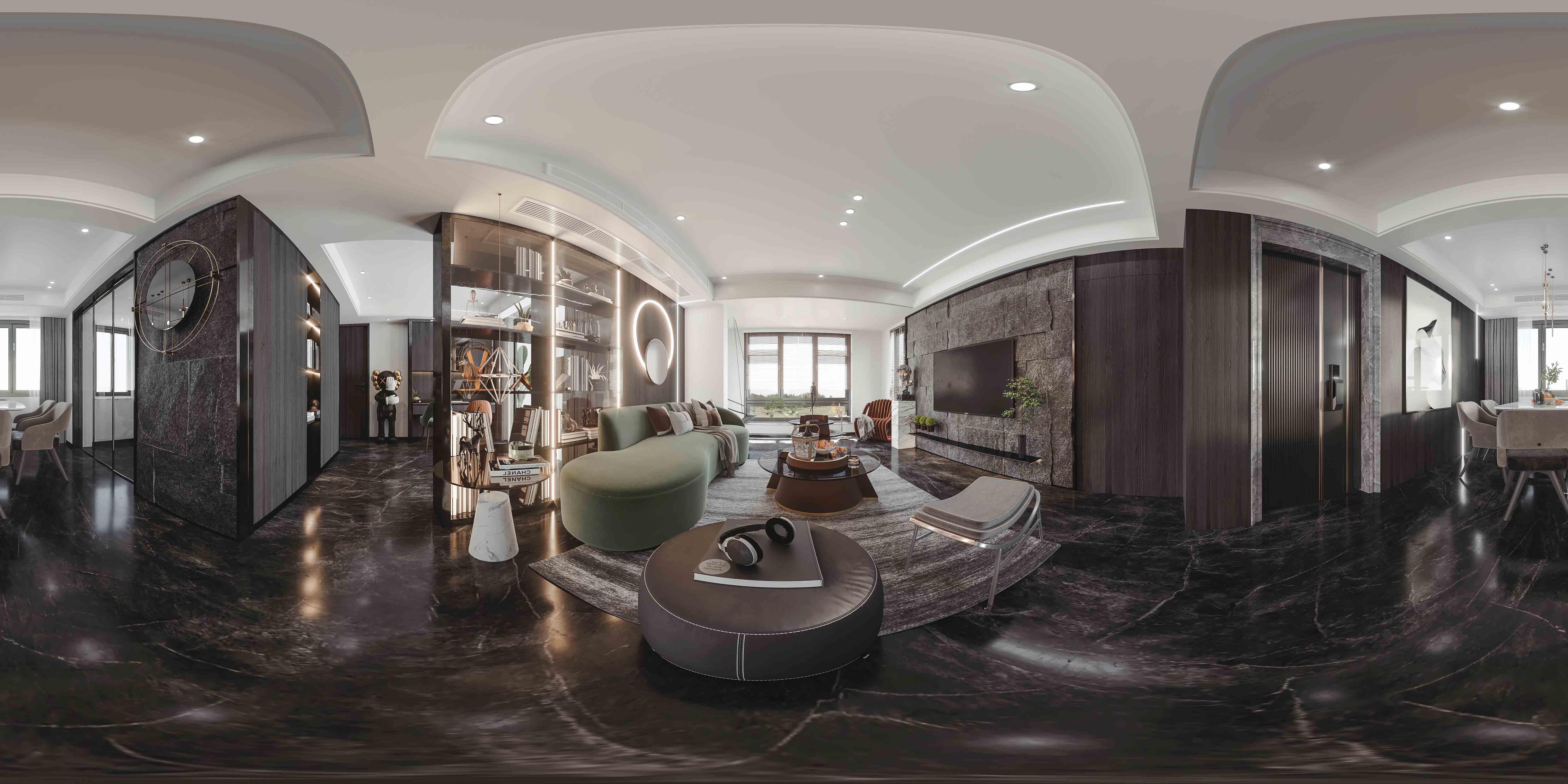 现代黑白灰，3Dmax、VR、PS 打造的空间艺术-1