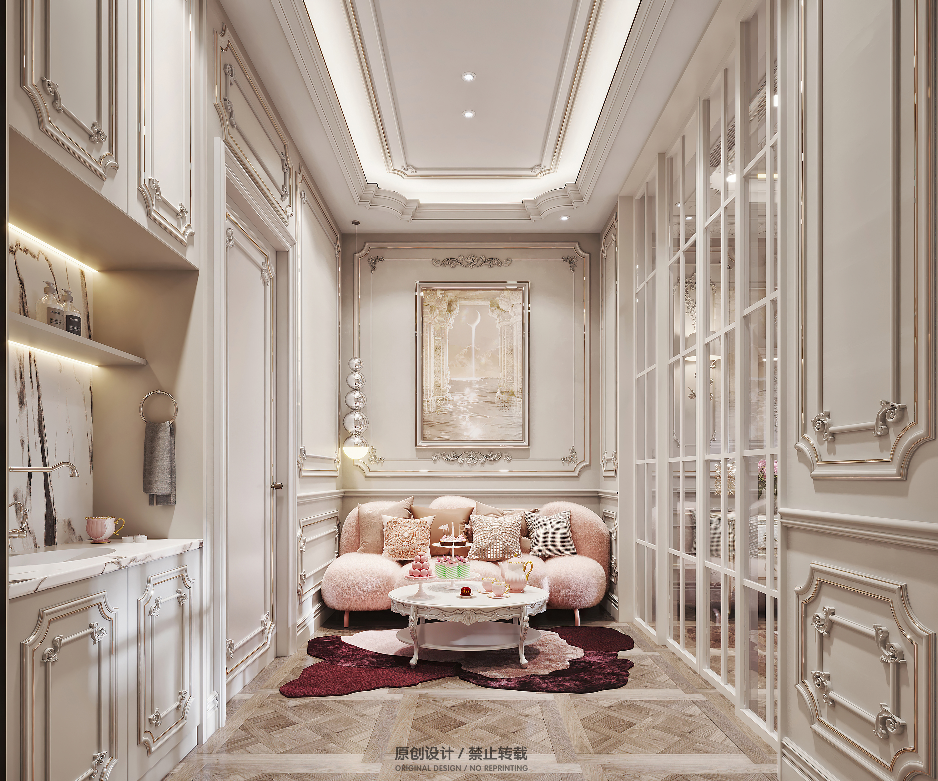 法式空间效果图表现丨魔方空间设计-16