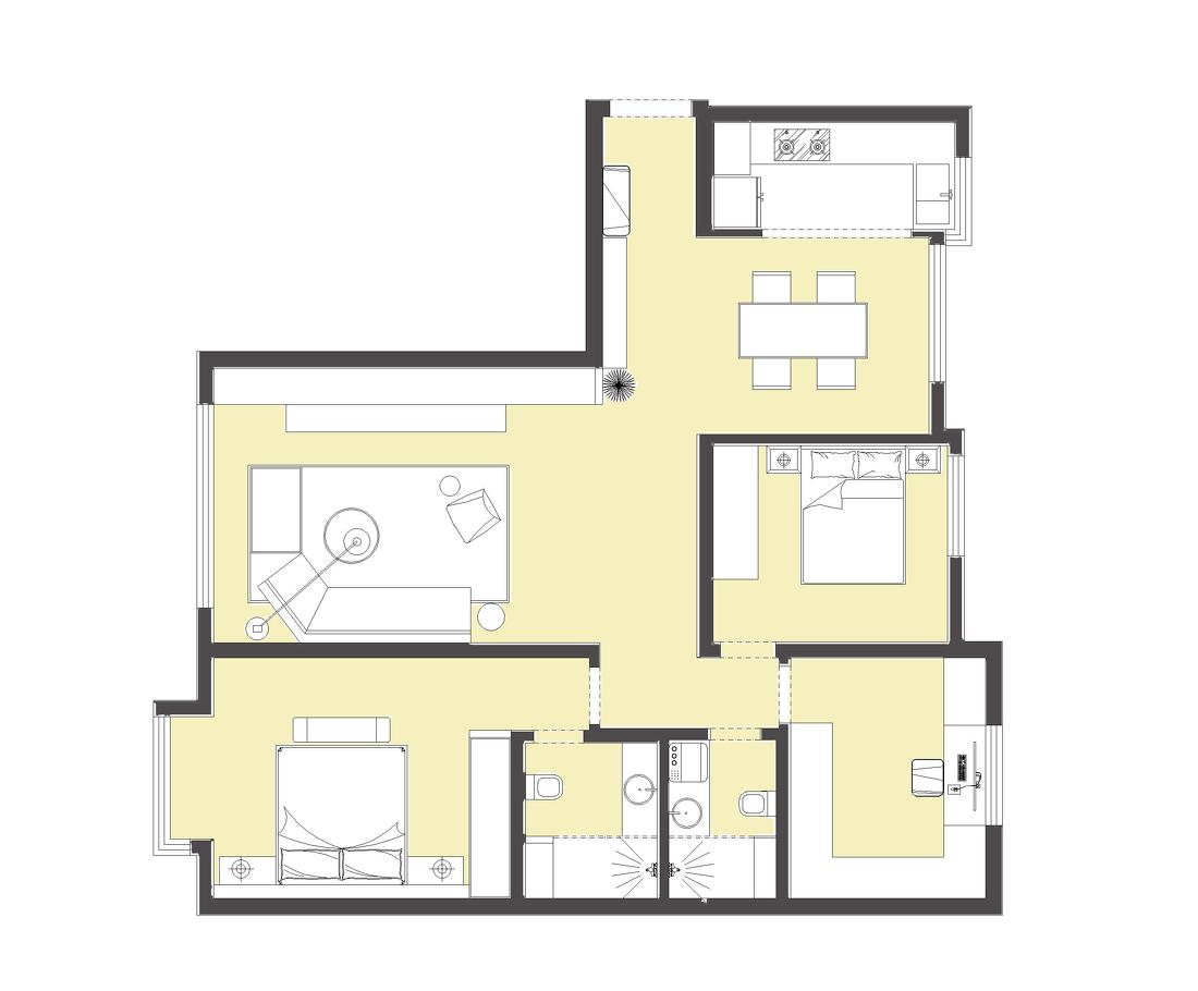开放式厨房++吧台餐厅设计-69