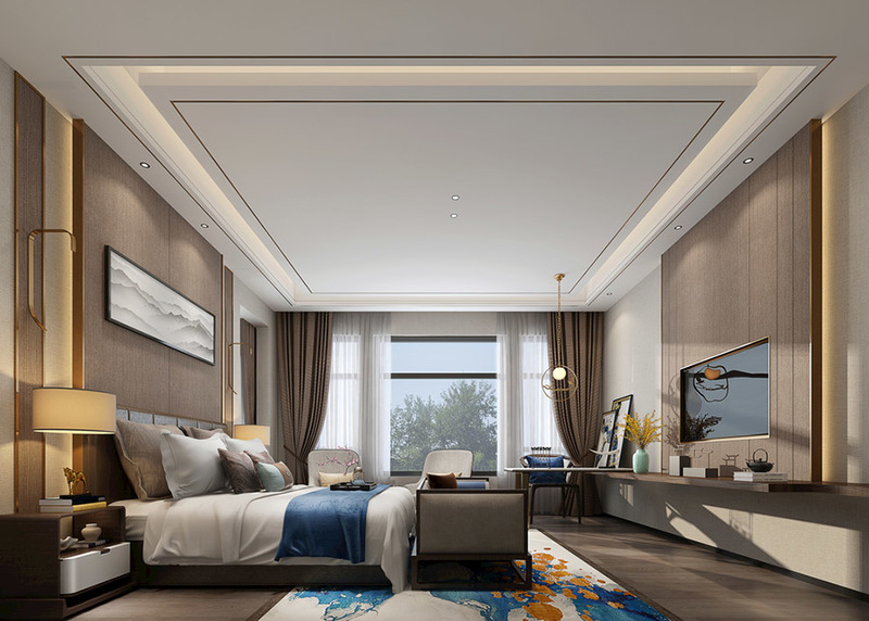 别墅中式风格室内装修设计案例效果图2-14