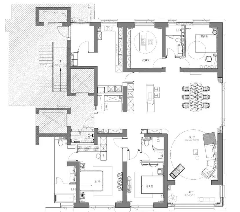 金茂（武汉）滨江金茂府245户型样板房丨中国武汉丨千墨设计-35