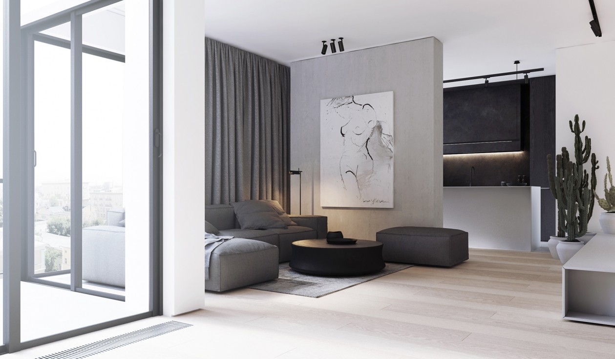 极简白+高级黑 现代极简风空间设计-1