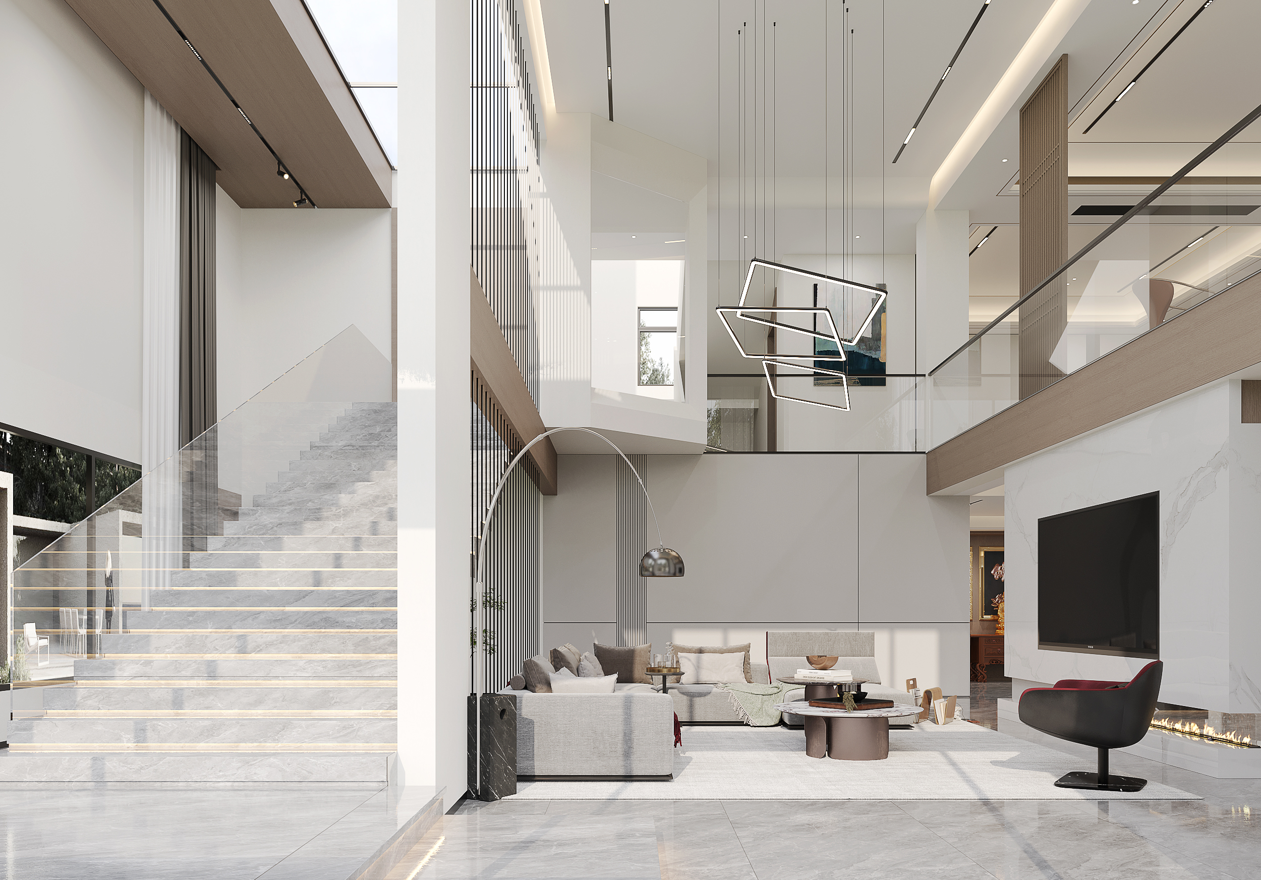 现代别墅装修效果图-3