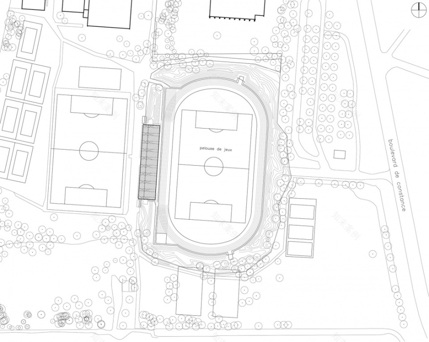 森林边缘的体育场馆 | Philippe Mahut 体育场看台-30