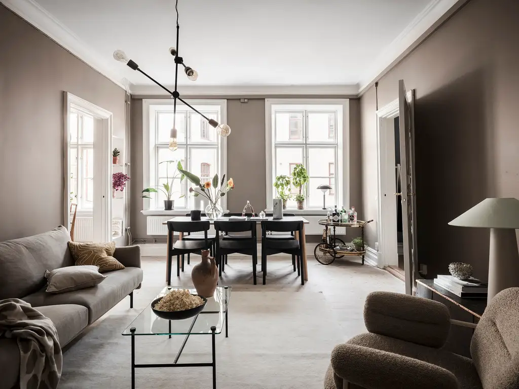 棕色调的瑞典风格公寓设计-3