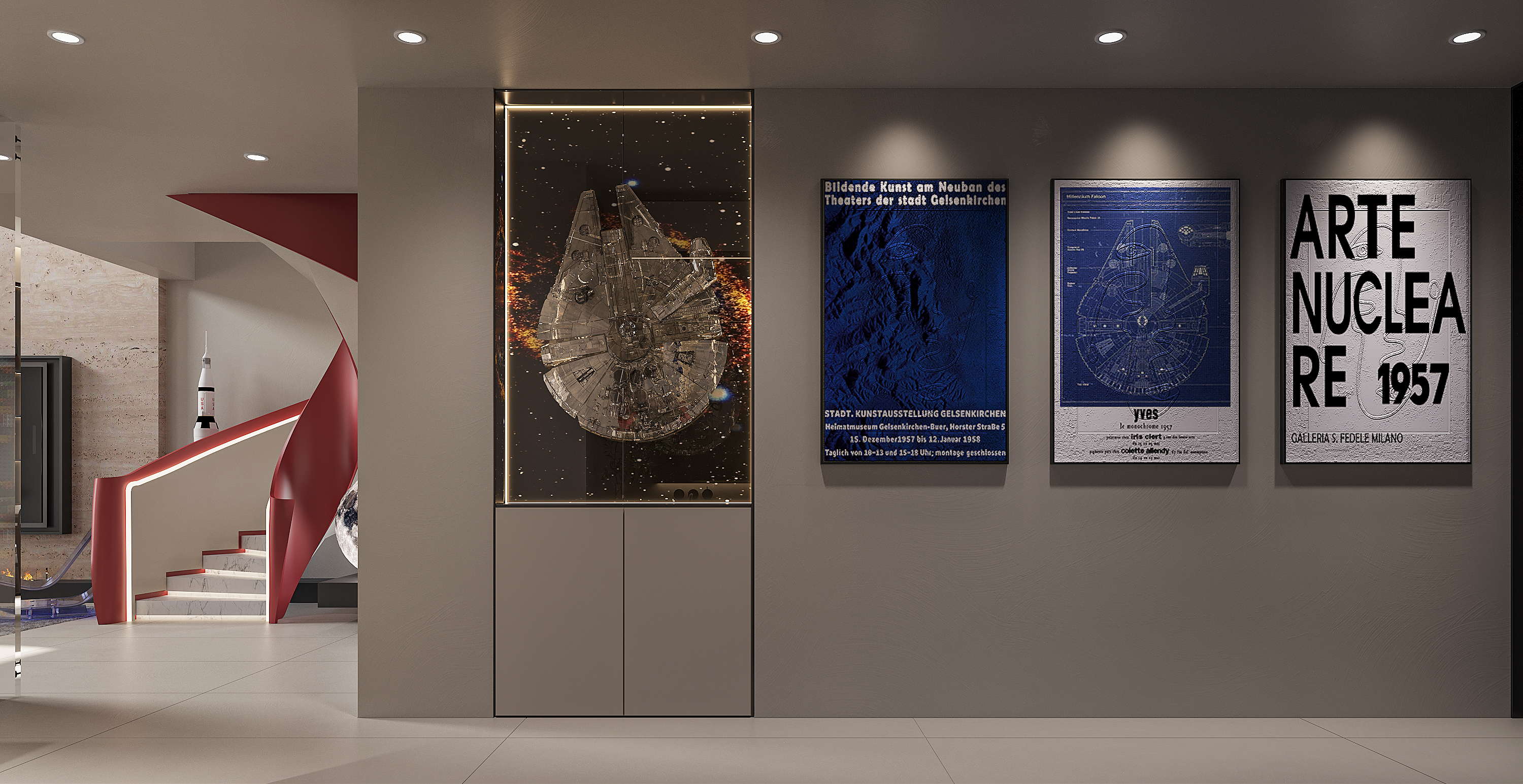 现代奶油风复式楼-12