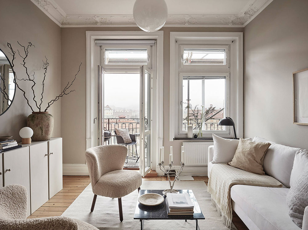 斯堪的纳维亚风复式公寓 | 简约温暖的米色空间-4