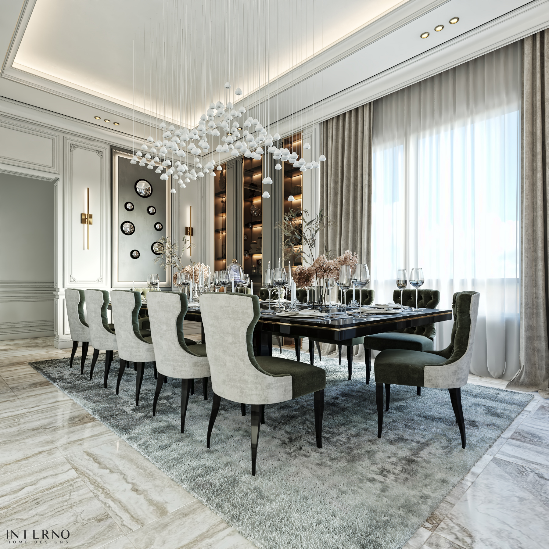 新古典主义餐厅和厨房丨Interno Home Design-1