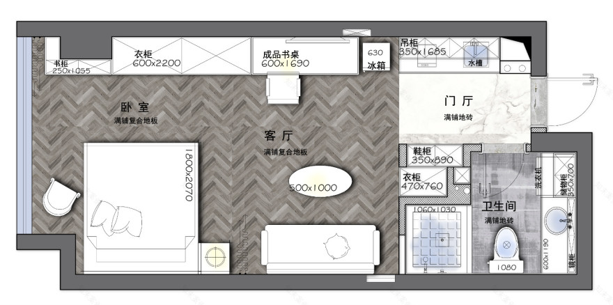 南京王府国际花园 40 平米现代轻奢公寓设计-18