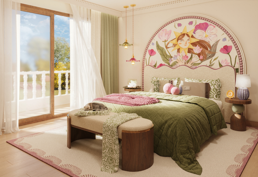 波西米亚风格的梦幻卧室-10