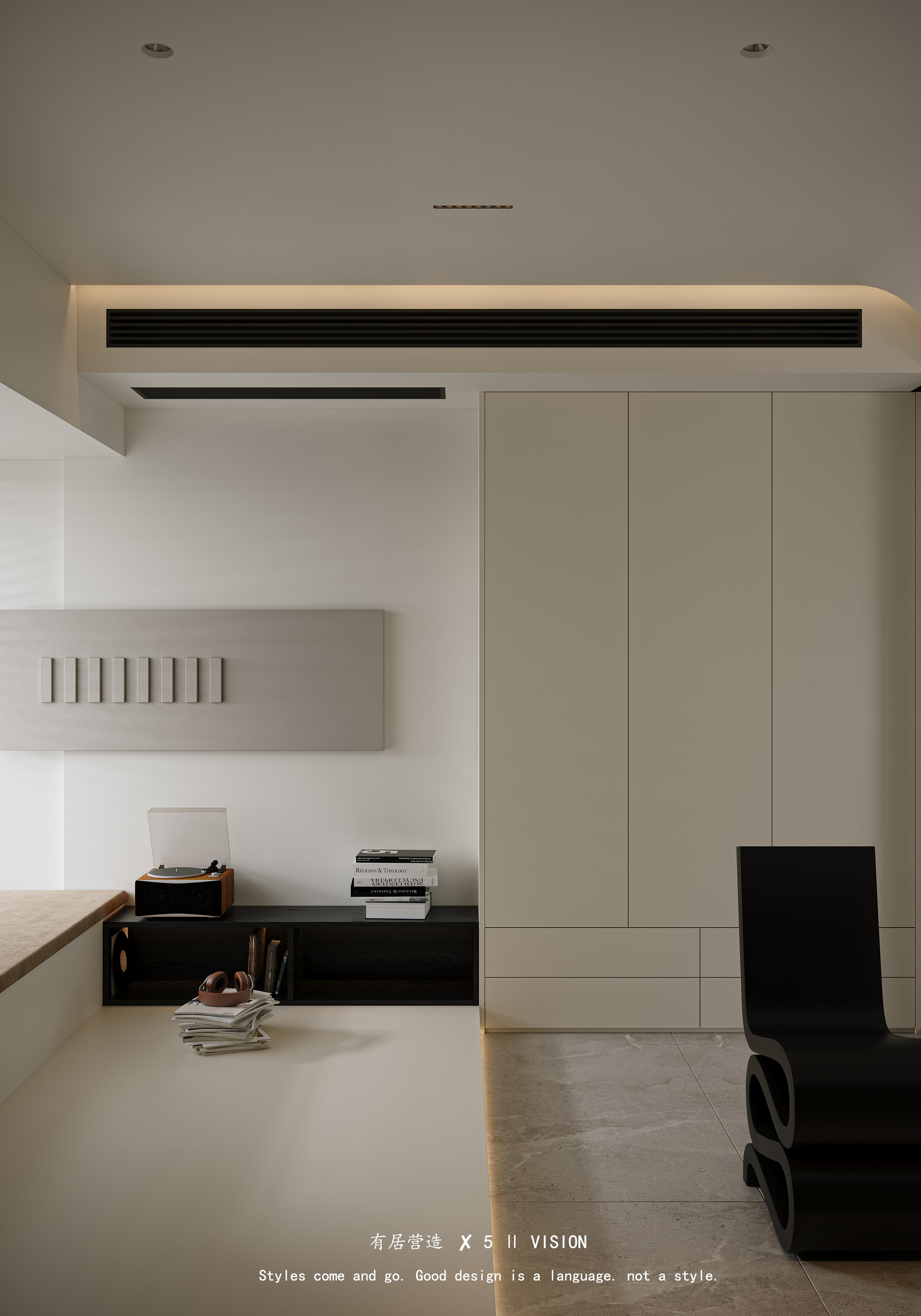 现代简约奶油风效果图丨有居营造——吴建遥-12