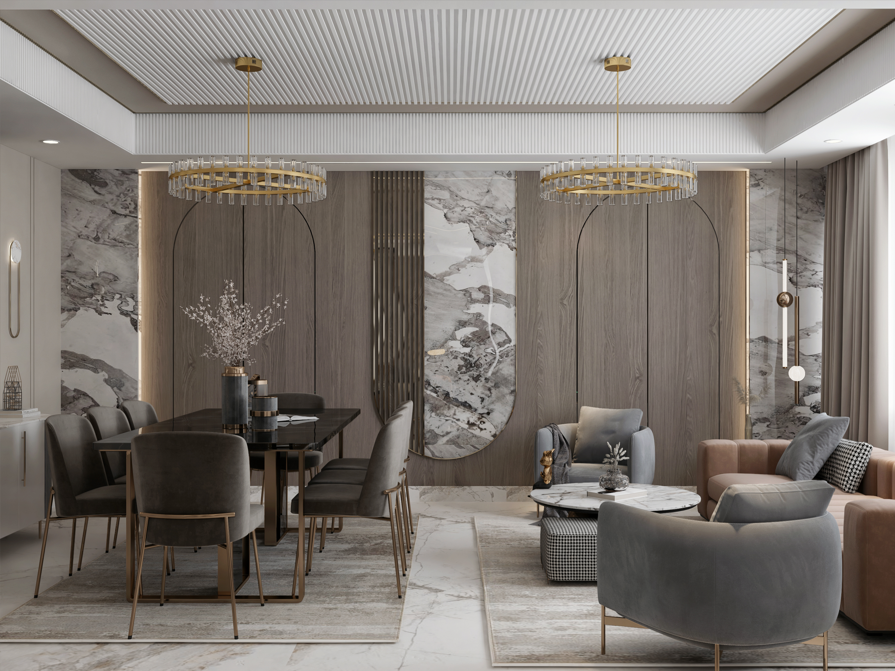 Mountain view villa | Reception with entrance-22