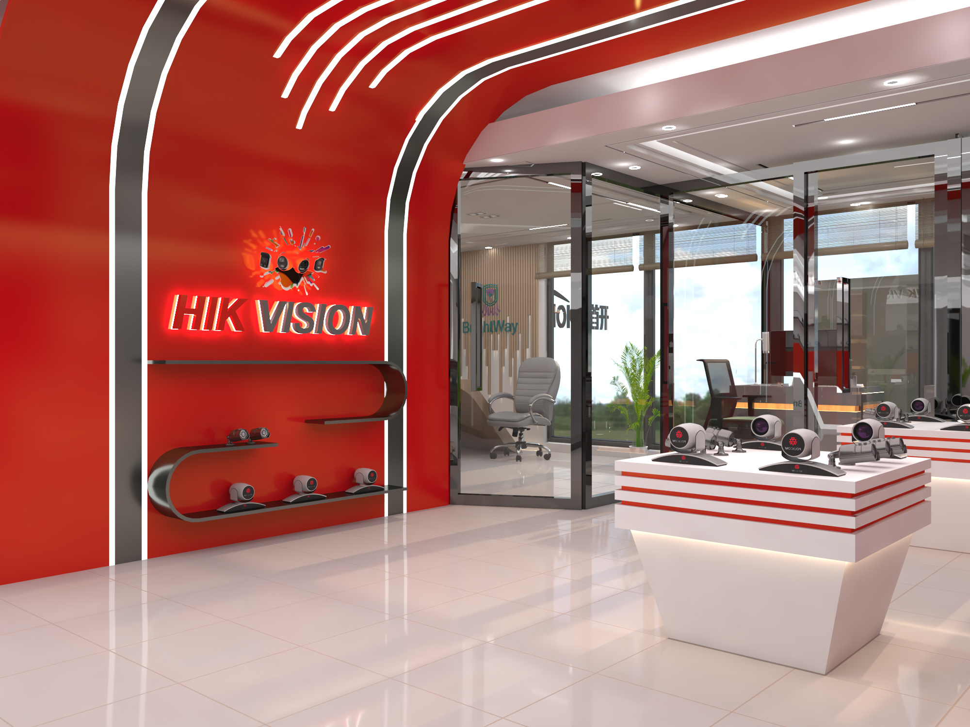 تصميم معرض كاميرات مراقبة واجهزة الكترونية ف السعودية-3