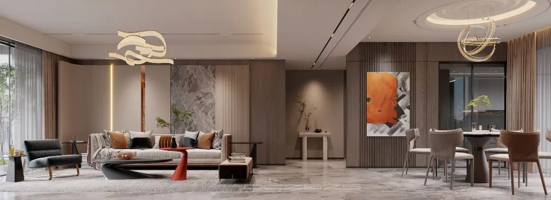 万科金域蓝湾愉景湾现代轻奢风设计丨东成至盛装饰-22