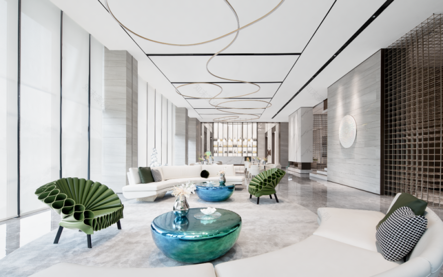 炫彩玻璃+米灰色调,流动的空间灵魂 | 元禾大千-38