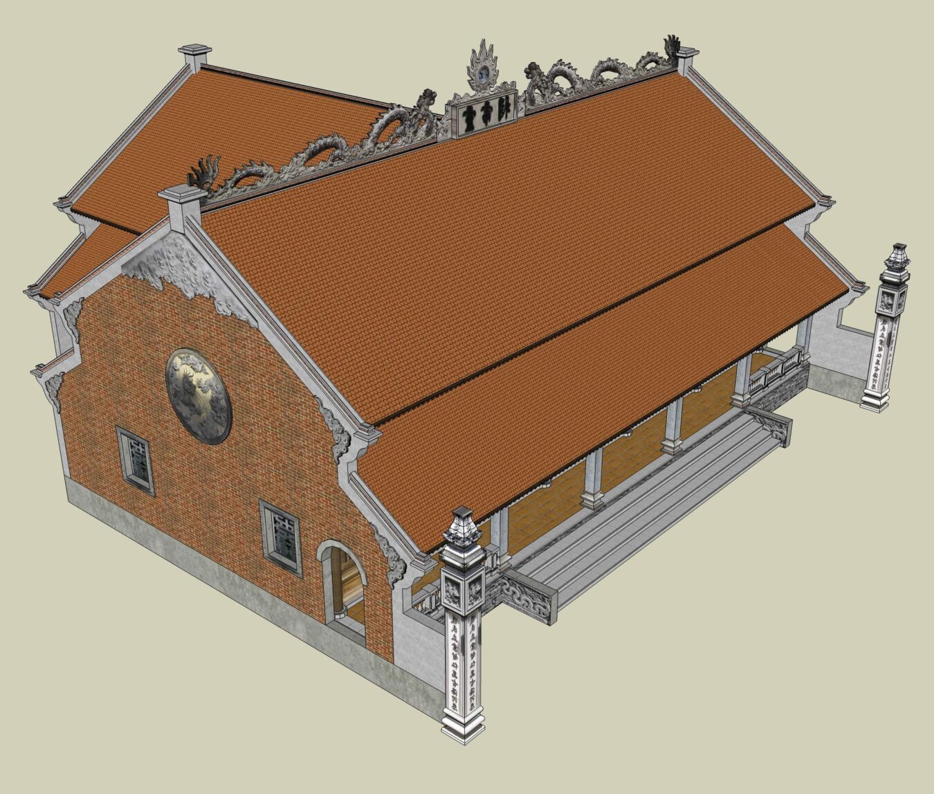 越南古建筑寺庙Sketchup模型库（P2）-5