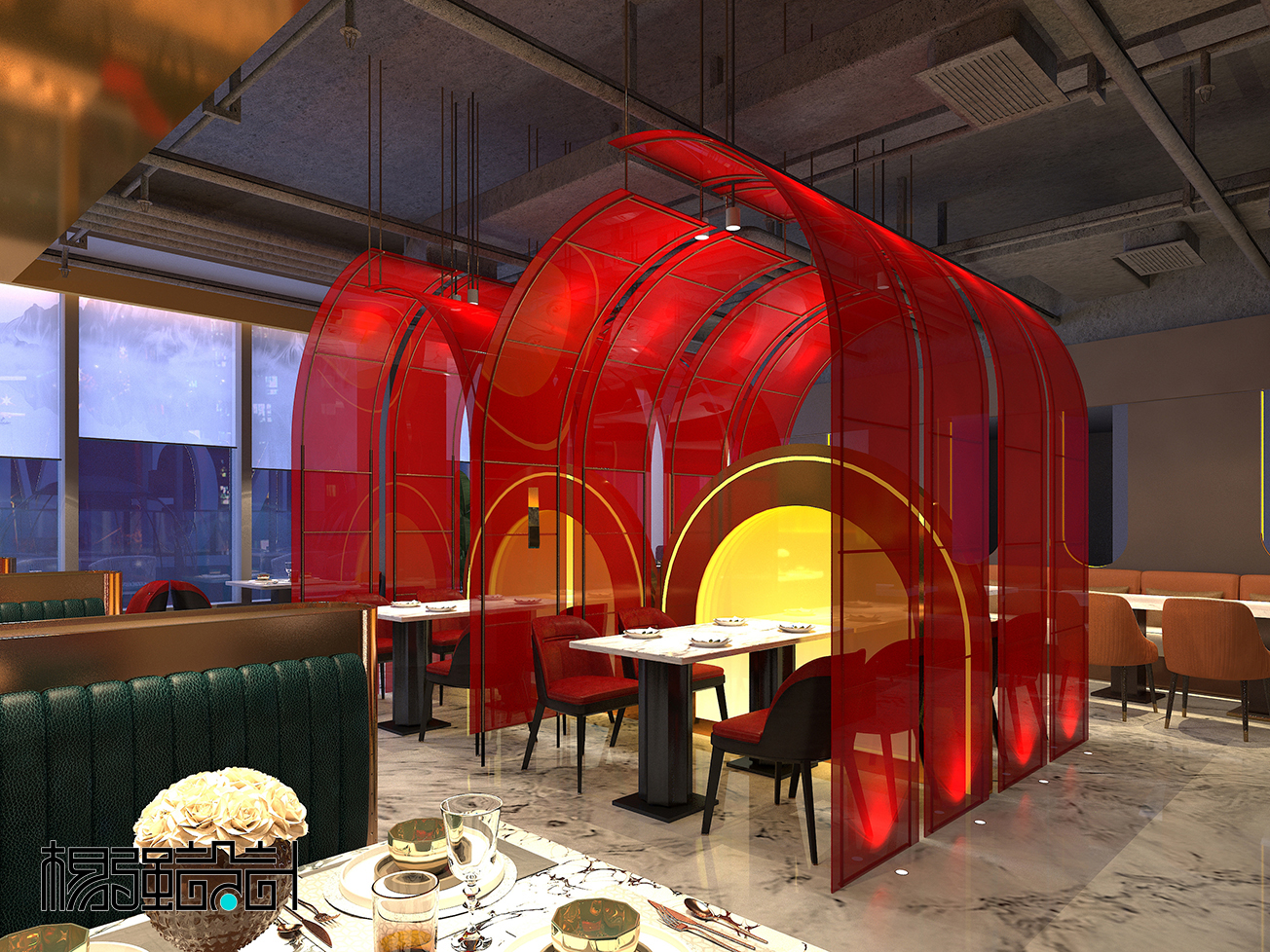 湖南菜馆-商场店设计-4