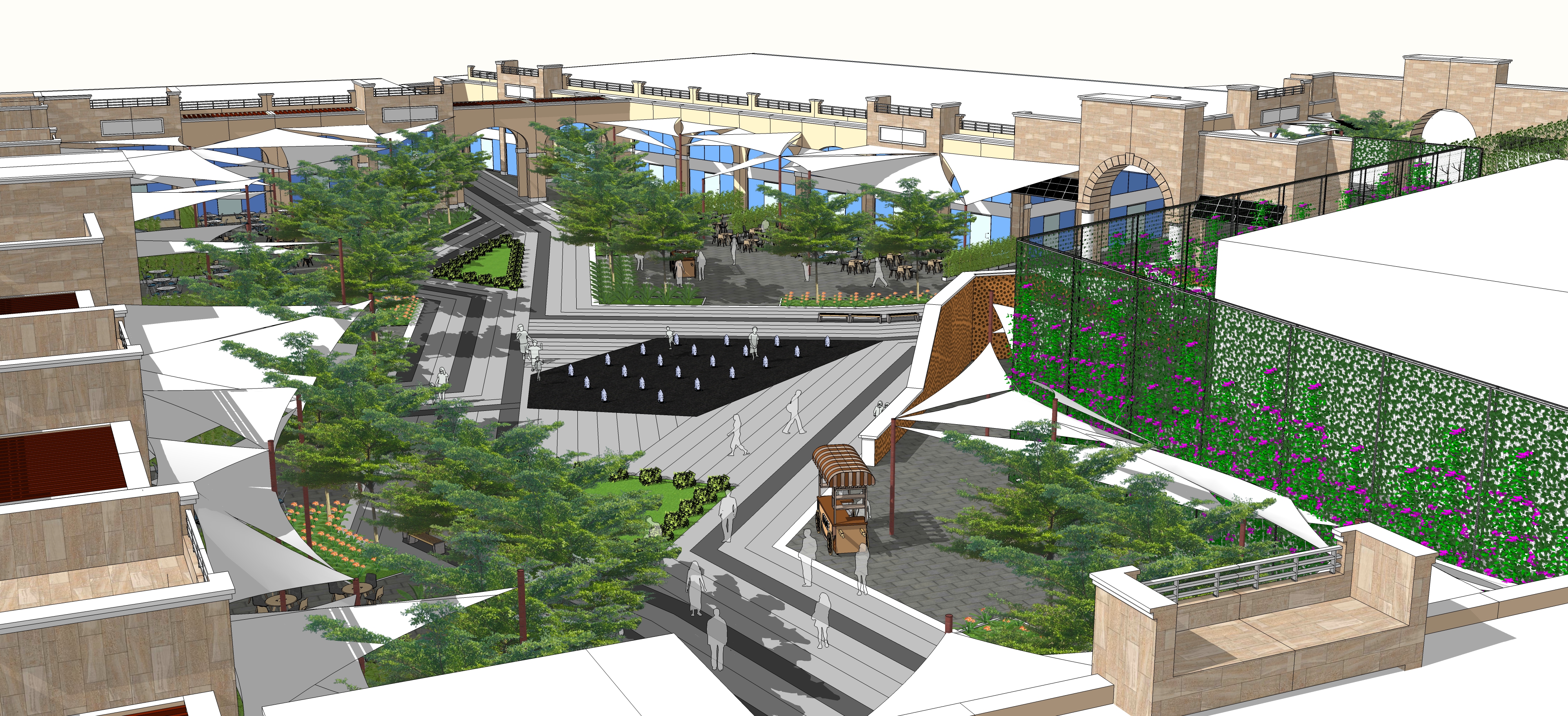 Landscape Design for Commercial area - Sketchup-4
