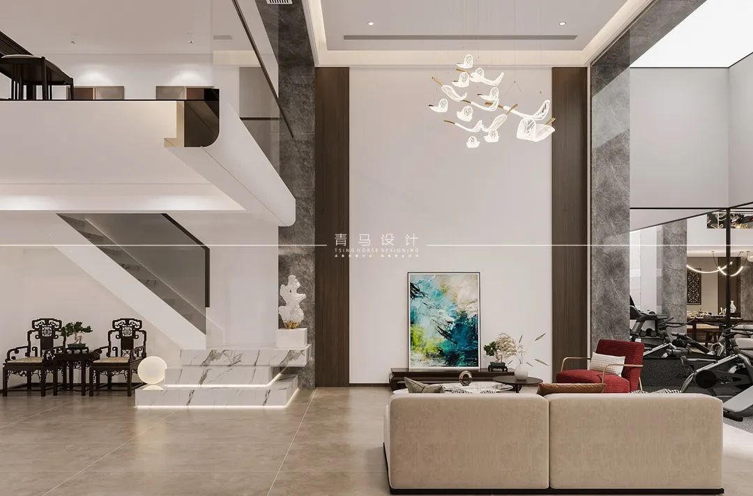 御河上院现代下叠别墅设计丨中国西安丨青马别墅设计-21