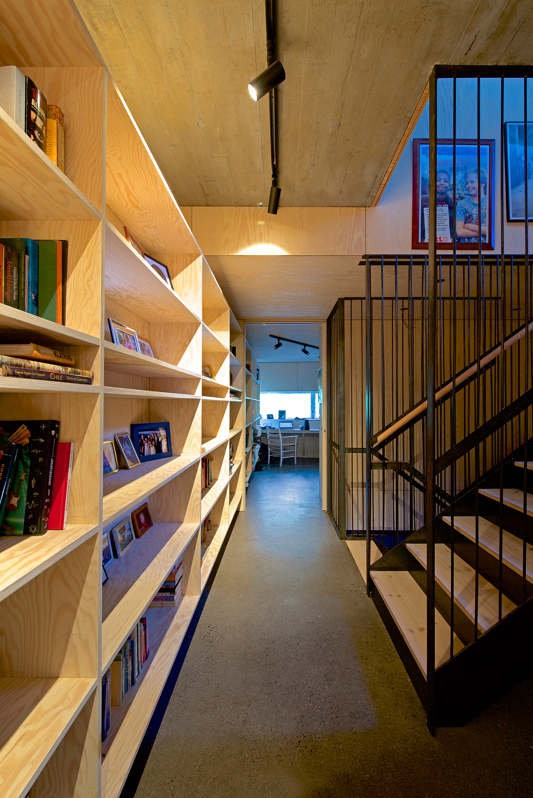Weathering steel panels create rusty walls for house in Oslo's old town-10