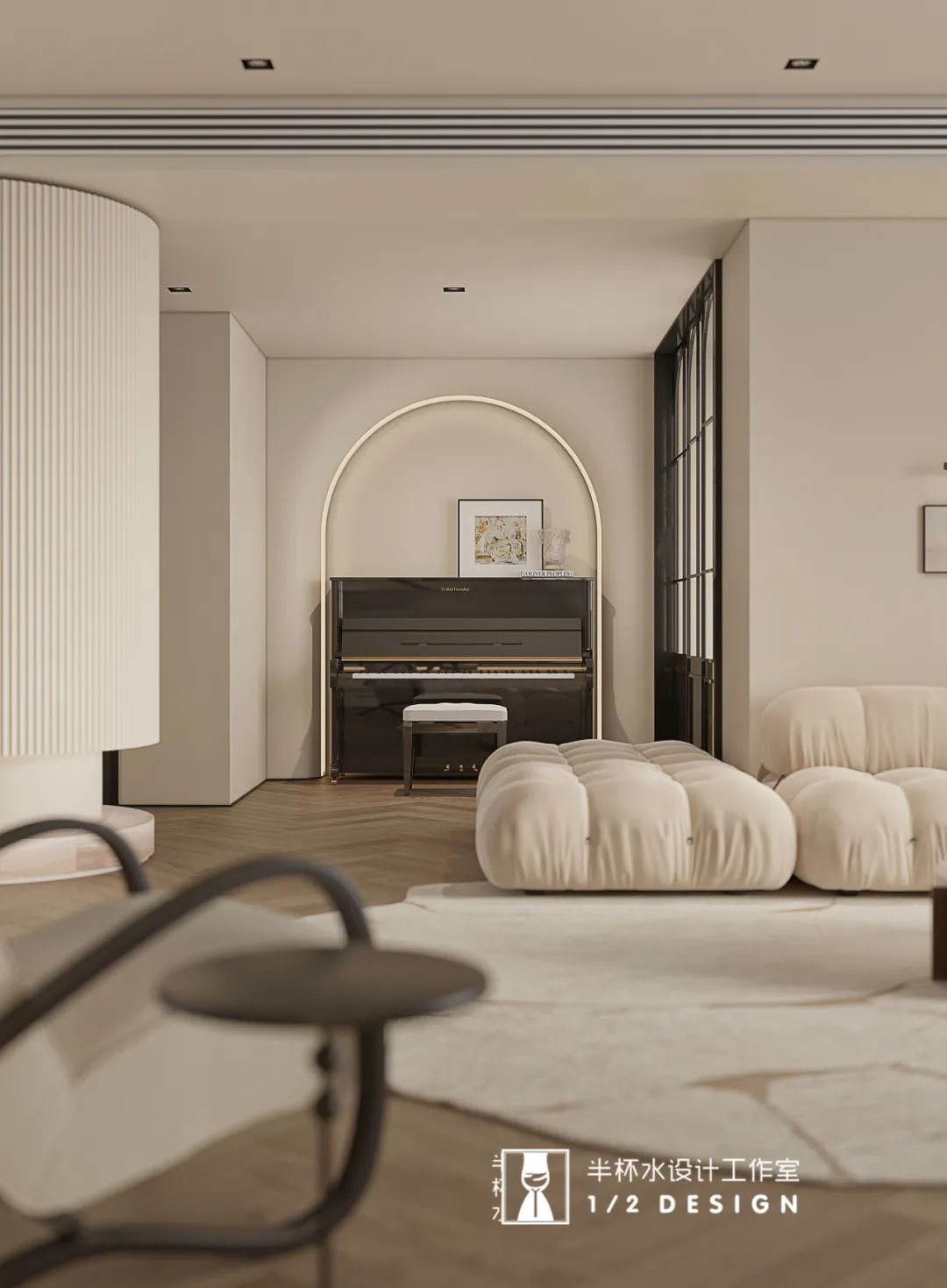 宁波泊蔚法式奶油风家居设计丨中国宁波丨半杯水设计工作室-18