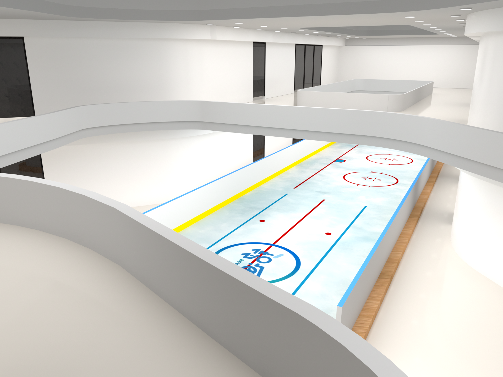 滑冰场展厅展馆设计建模渲染-3