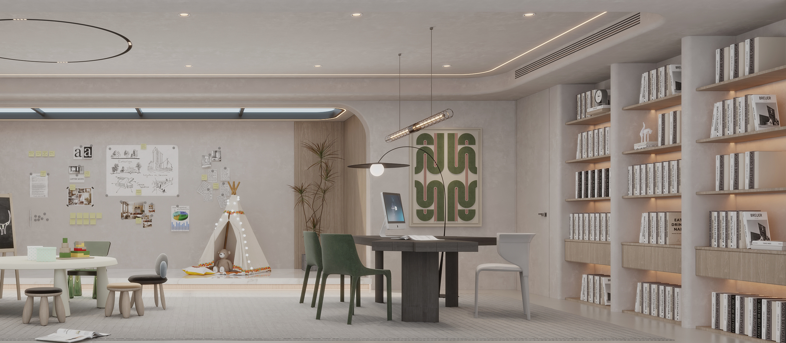  案例更新 300㎡上海别墅 现代奶油风-1