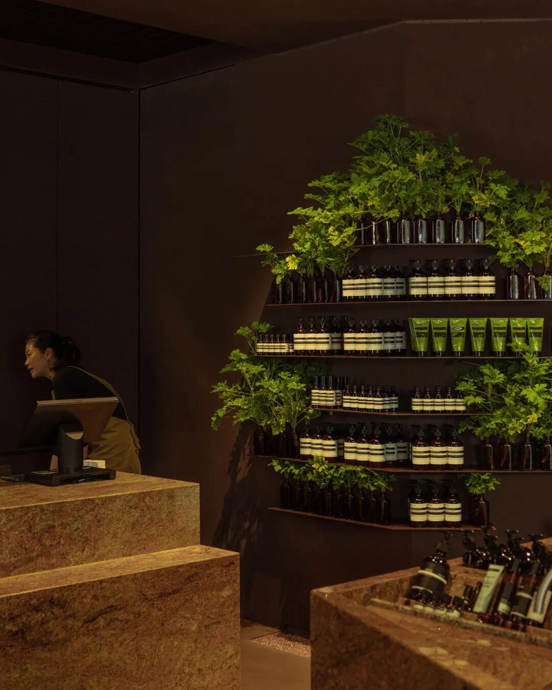 Aesop新加坡高岛屋“石笼”概念店设计-23