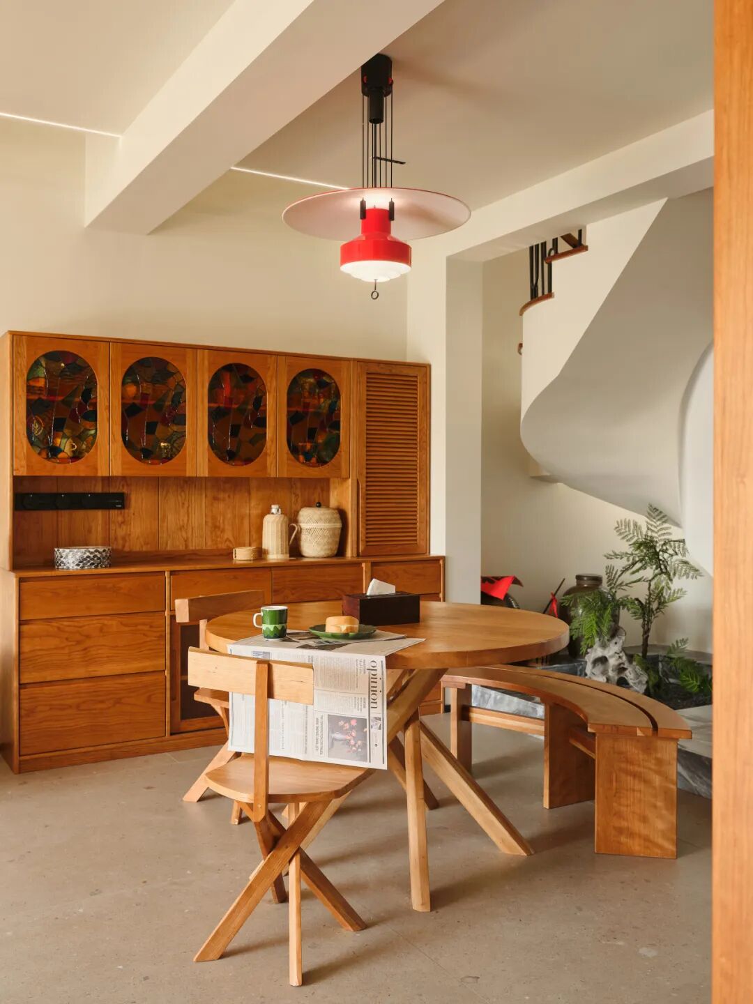 弥舍｜260m²中古叠墅，壁炉煨暖岁月，实木雕刻生活-52