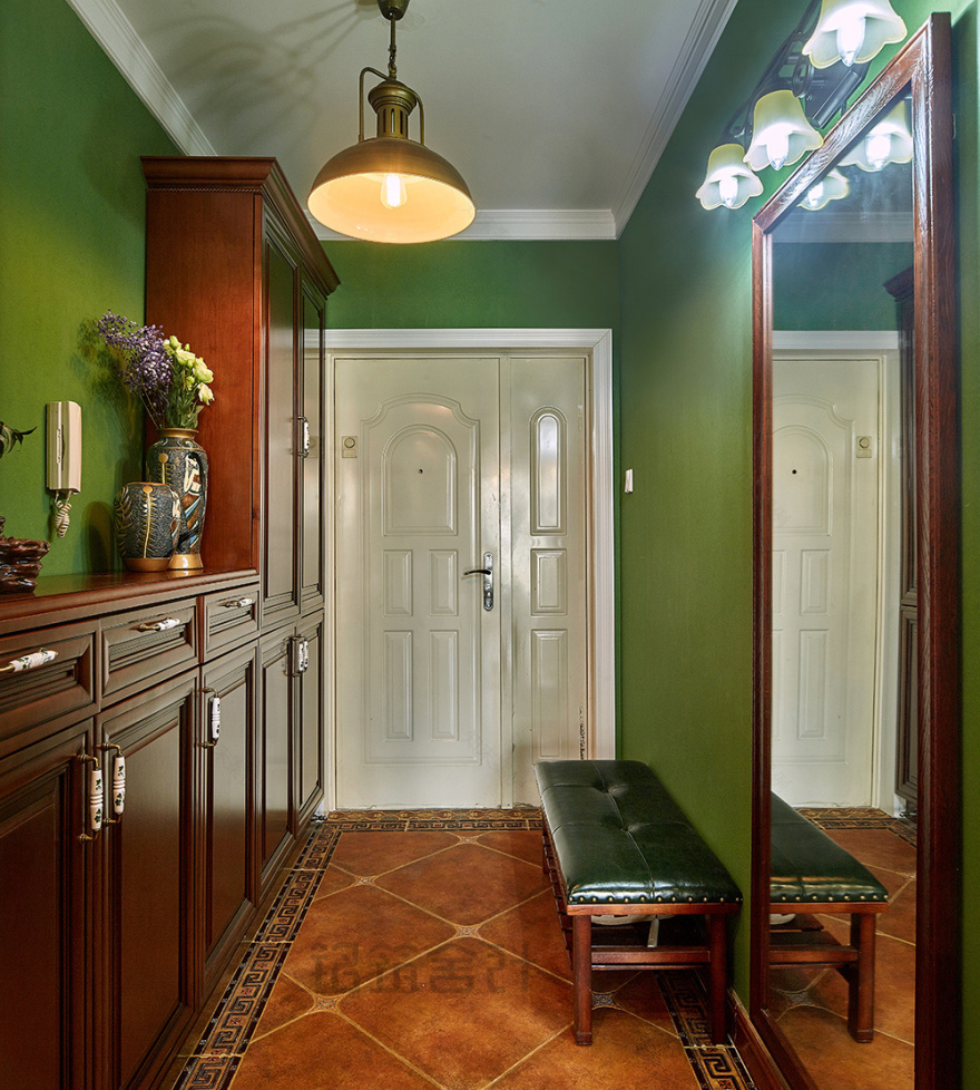 北京 80㎡美式复古家居,色彩家打造温暖空间-16