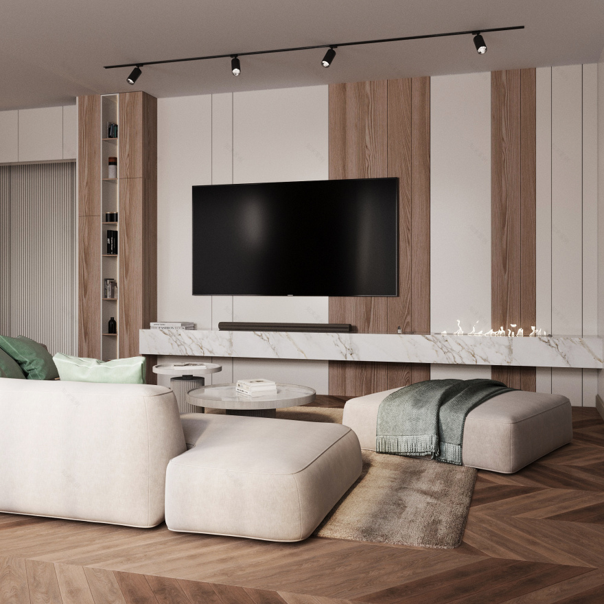 Kitchen & Living Space — Interior Visualization-8