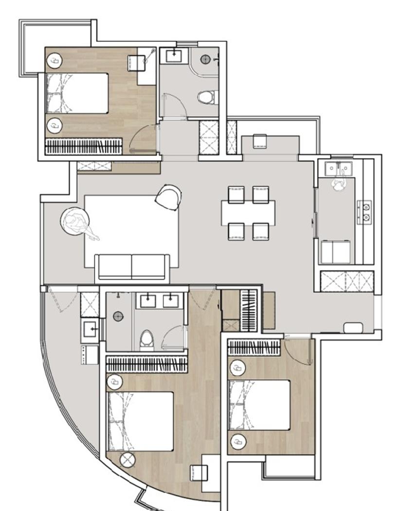 客厅变书房+餐厅+休闲,餐厅变儿童娱乐区-7